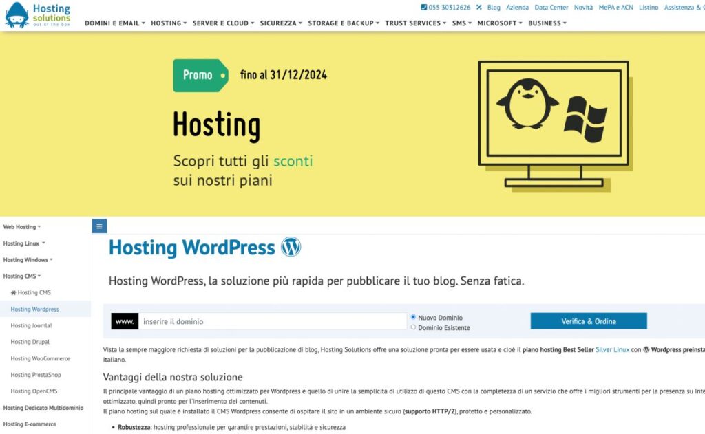 come fare un sito web con wordpress - hosting